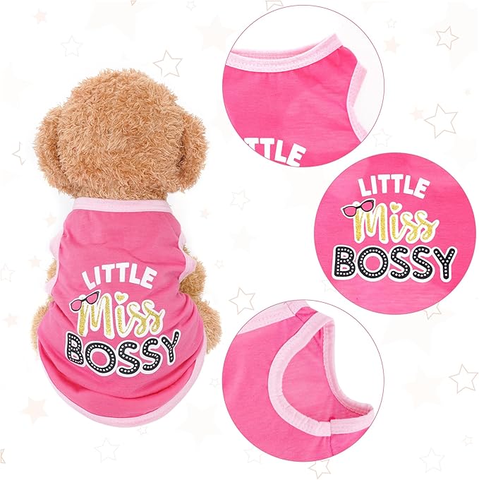 Pistha 4 Pack Dog Shirts Summer Printed Puppy Clothes Cute Sleeveless Pet T Shirts Dog Clothes for Small Medium Dogs Cats Girl(XS)