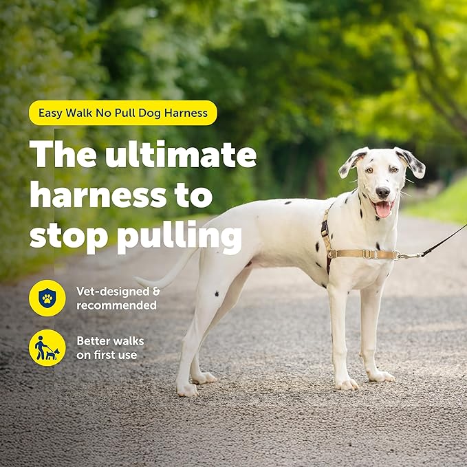 PetSafe Easy Walk No-Pull Dog Harness - The Ultimate Harness to Help Stop Pulling - Take Control & Teach Better Leash Manners - Helps Prevent Pets Pulling on Walks, Medium, Fawn/Brown