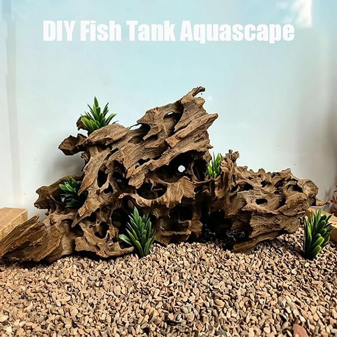 6 PCS Honeycomb Driftwood, 6-8 Inch Natural Large Aquarium Driftwood Branches, Assorted Fish Tank Reptile Terrarium Decor Shrimp Habitat Ornament