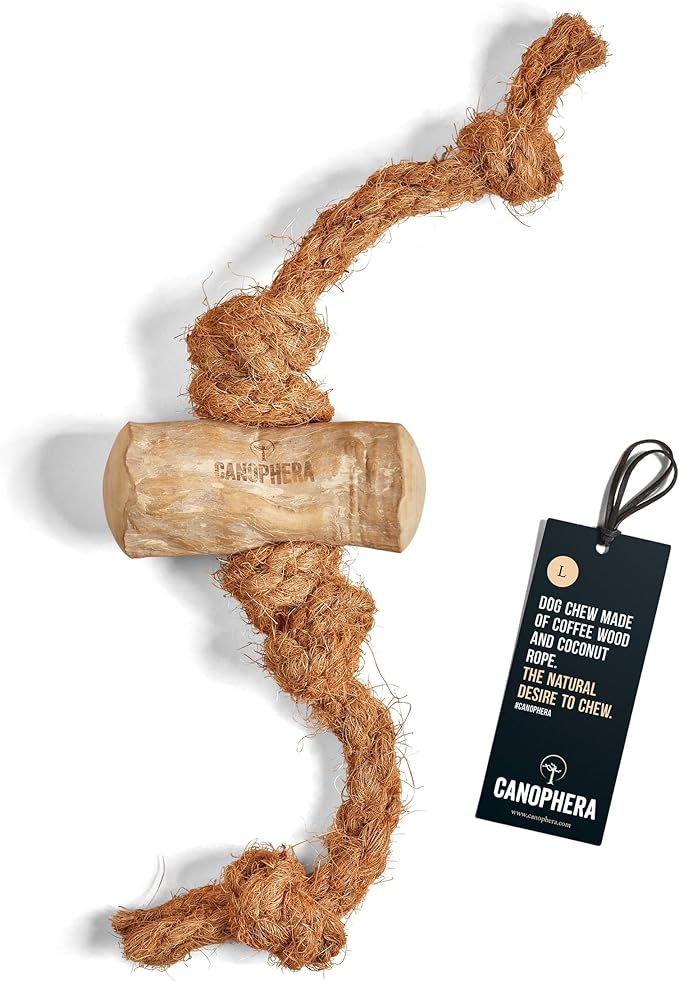 Canophera Dog CHEW Made of Coffee Wood and Coconut Rope - for All Breeds (Large)