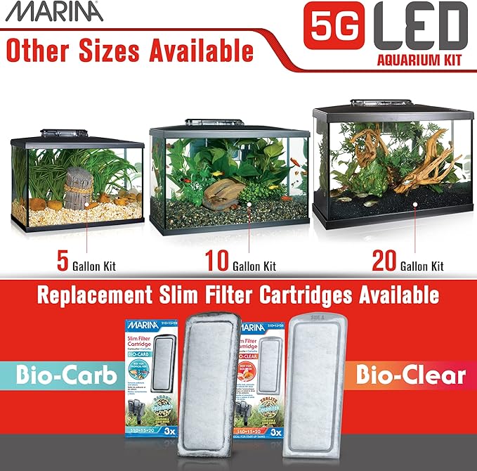 Marina 5 Gallon (19 L) LED Aquarium Kit | Ideal for Beginner Aquarists and New Fish-Keepers