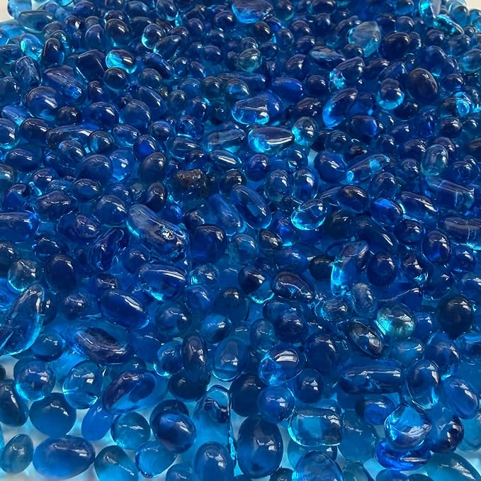 OEEKOI Sea Glass Stones, 1LB Clear Glass Pebbles Marble Aquarium Fish Tank Rocks Gravel for Turtle Tank, Vase Fillers, DIY Crafts, and Home Decor-Colorful