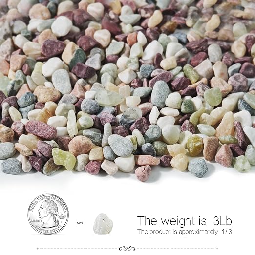 3Lb Pebbles for Succulents,River Rocks for Succulent Plants | Decorative Stones Bonsai Garden Pebbles,Succulent Rocks,Small Aquarium Rocks for Landscaping ,Plants,Vase Fillers