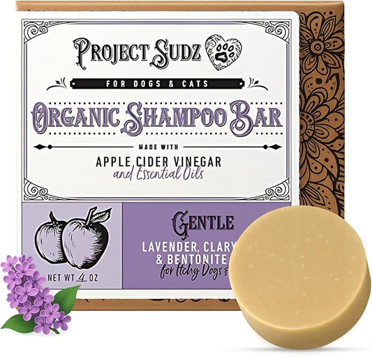 Project Sudz Gentle All Natural Dog Shampoo for Dry Coat for Sensitive Skin | Bar Shampoo for Dogs | Organic Dog Shampoo Sensitive Skin | Lavender (1)