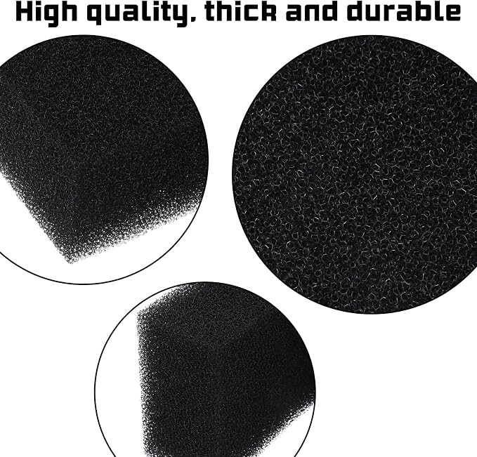 Aquarium Sponge Aquarium Filter Sponge Foam Aquarium-Bio Filter Media-Sponge for Fish Tanks, Ponds & Sump Dividers ((7.5" x 4.7" x 2.75", Black)