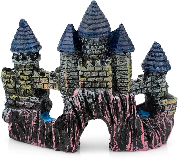 Fish Tank Decorations,Vintage Castle Cave Hideouts & Resin Aquarium Decorations,Fish Tank Accessories, Safe for Betta Fish