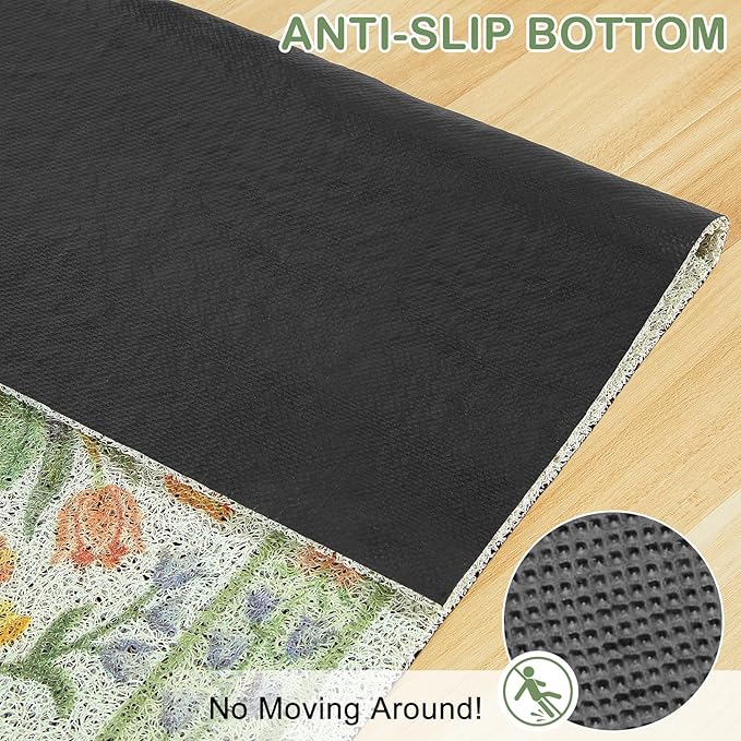 Unicorn Catcher Cat Litter Mat Non-Slip Bottom Litter Box Mat Urine-Proof Soft Litter Mat for Cats Waterproof Pads Protects Floors Cat Mat for Litter Box