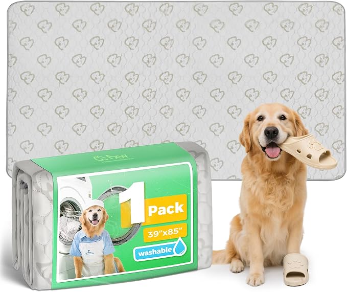 FXW Washable Pee Pads for Dogs, Puppy Pads with Super Absorbent, Specifically Designed for FXW Rollick/Homeplus 24inch 8 Panels Dog Playpen, 39" x 85" Rectangle, Khaki, 1 Pack