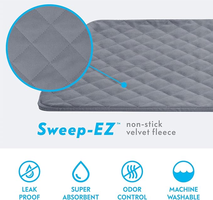 Paw Inspired Fitted Fleece Liner for Ferret Nation, Critter Nation Cage for Ferrets, Rats, Chinchillas, Hedgehogs & Other Small Animals (Gray, Bottom Pan Liner)