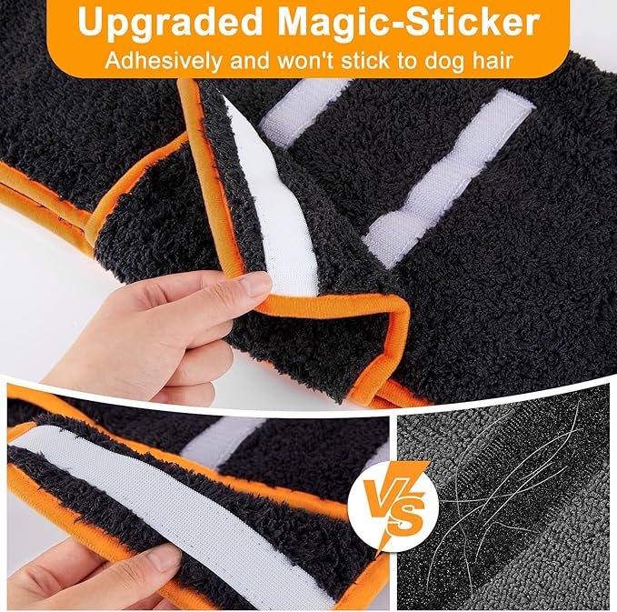 Bienbee Dog Bathrobe, Quick Drying Super Absorbent Dog Robes for After Bath, Warm Keeping Dogs Towel, Dogs Bath Supplies, Black XL