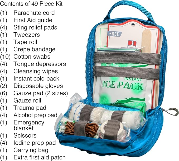 Kurgo RSG Dog First Aid Kit - Compact Dog First Aid Supplies - MOLLE Compatible Aid Pack - Emergency Pet Survival Gear - Adventure & Hiking Dog Med Kit - Quick Access Pouch