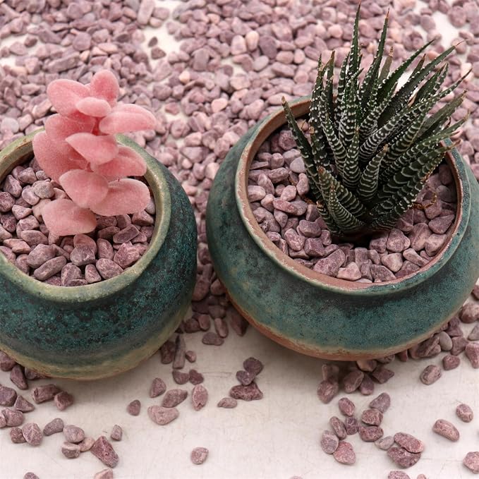 Red Rocks for Plants & Planters, Decorative Pebbles, 1/5 Inch, 2 lb
