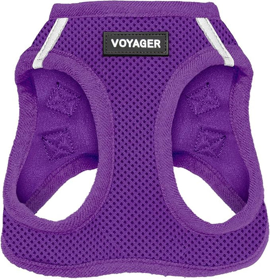 Best Pet Supplies Voyager Step-in Air Harness - All Weather Mesh, Reflective, No Pull Harness for Dogs, Cats - Secure with Hook & Loop Fastener, Buckle, Double D-Rings - Purple, S