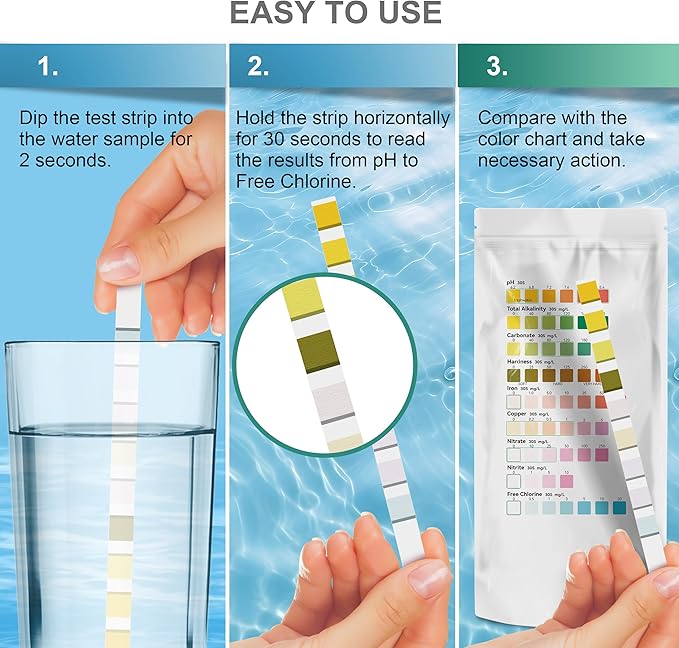 AAwipes Fish Tank Marine Water Test Strips 9-in-1 |25 Strips | Freshwater, Saltwater & Reef Tanks Quick & Accurate Test pH, Carbonate, Copper, Alkalinity, Hardness, Chlorine, Nitrate, Nitrite, etc