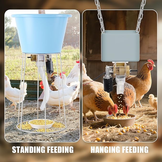 Automatic Chicken Feeder，16 Groups Timed Feeder，Automatic Poultry Feeder for Chickens, Ducks, Geese, Pigeons, Dogs, Fish, Cat