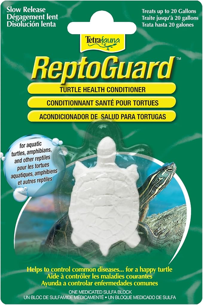 TetraFauna ReptoGuard Turtle Health Conditioner, 1 Count | Slow Release Sulfa-Medicated Block, Controls Organisms for Healthy Environment, For Aquatic Turtles, Amphibians & Reptiles