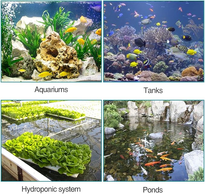 Uniclife Aquarium Air Pump, Adjustable Quiet Oxygen Pump for Fish Tanks, Airline Tubing & Accessories