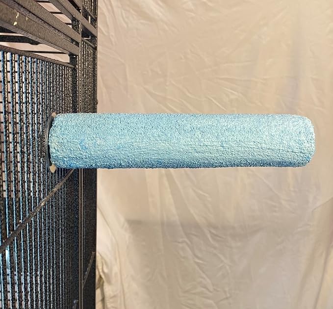 Polly's Pastels Nail Trimming & Beak Conditioning Safety Perch for Cockatiels, Cockatoos, Macaws, Parakeets, Budgies, Parrots and All Other Birds (Blue, X-Large-2" Dia. x 9" Long)