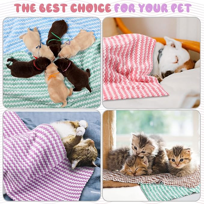 Moukeren 20Pcs Guinea Pig Fleece Bedding Blankets Bulk Washable Small Animal Fleece Cage Liners Pet Wash Cloth Sleeping Mat Cover for Hamster Chinchilla Rabbit Hedgehog(Multicolor, 14 x 30 Inch)