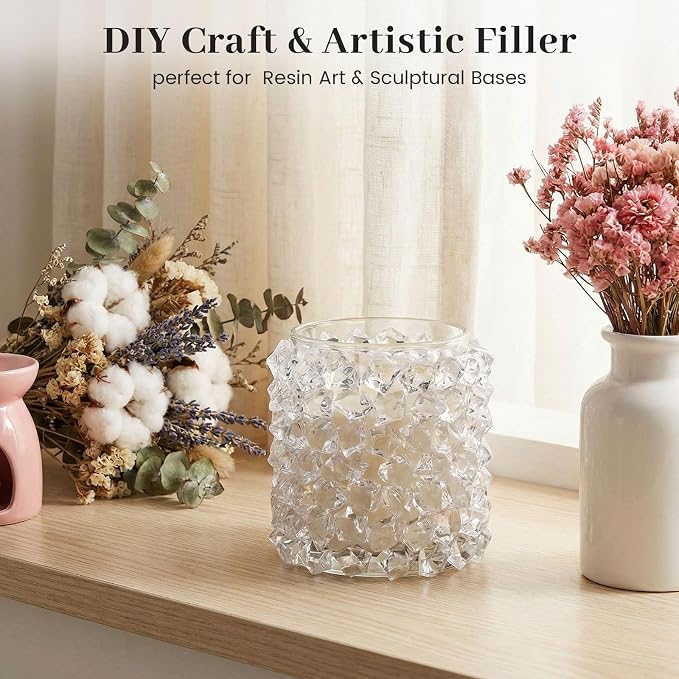 DomeStar Clear Fake Ice Rocks, 1000 PCS Acrylic Crystal for Vase Fillers | Fake Diamonds for Table Centerpieces Wedding Party, Fish Tanks Decor Table Scatter DIY Craft Supplies Food Display