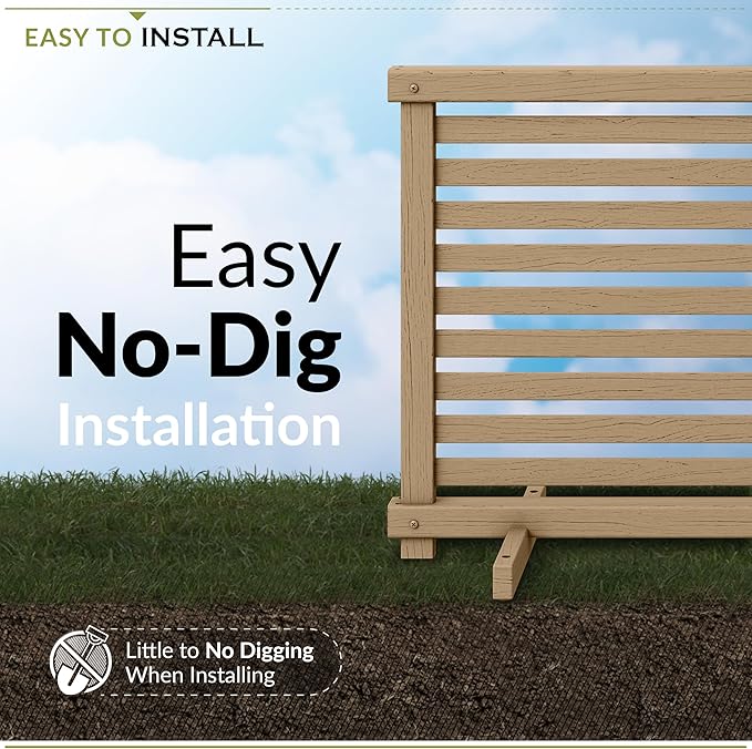 Zippity Outdoor Products ZP19072 1.9 H x 3.6 ft W WoodTek Vinyl Cedar Color Slatted Puppy Kit (2 Panels) Portable Fence