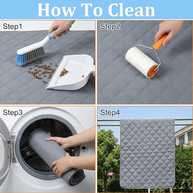 6 PCS Washable Guinea Pig Cage Liners, 24 X 18 Inch Leakage Prevention Rabbit Cage Liner Reusable Anti Slip Guinea Pig Pee Pads Absorbent Bunny Mat for Small Animals, Rabbits and Hamsters-Grey