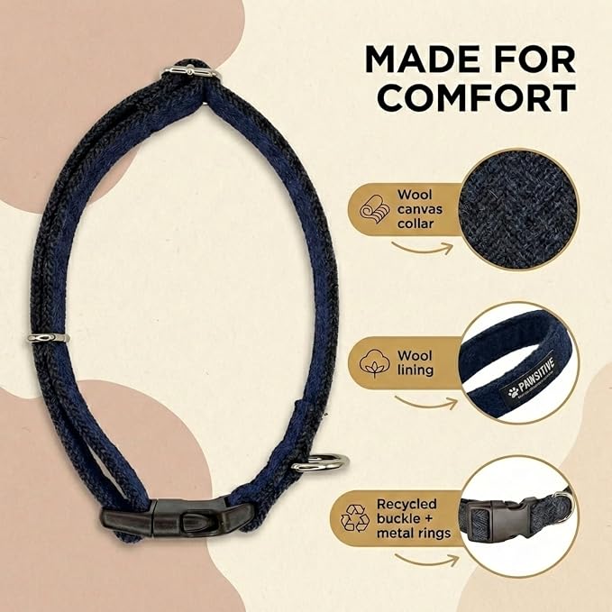 Gracie To The Rescue Wool Dog Collar - Hypoallergenic, Odor Resistant, Supports Dog Rescues