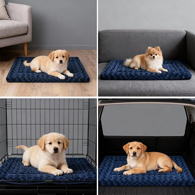 Dog Bed Mat - Crate Pad - Reversible Mat for Pet Comfort - Soft Bed Crate Pads with Dual-Sided Design for All Seasons - Durable, Machine Washable Mat for Travel and Home
