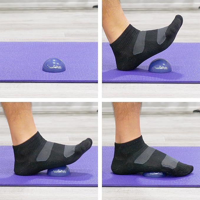 OPTP Half Balls (Pair) - No-Roll Half Ball Set for Stretching and Massage, Plantar Fasciitis Relief, and Muscle Tension in The Back, Legs, Feet and Body