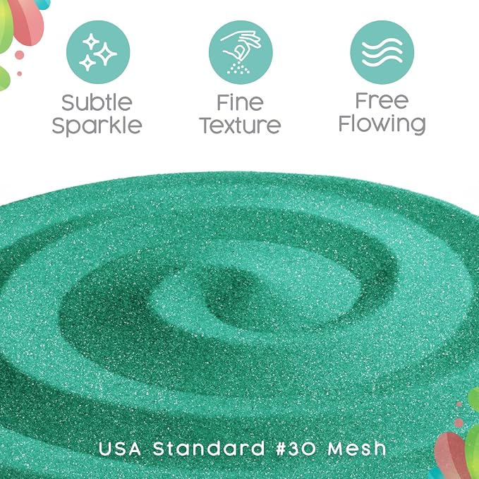 Mermaid Unity Sand, 1 LB (16 oz), Warm Teal Colored Sand for Weddings, Vase Filler, Home Decor, Crafts, Terrariums, and More