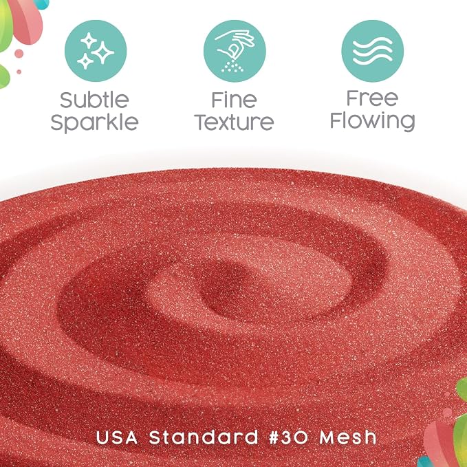 Cherry Unity Sand -1.5 LB (22 oz), Red Colored Sand for Weddings, Vase Filler, Home Decor, Crafts, Terrariums, and More