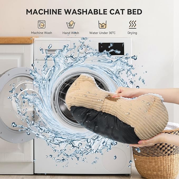 Zerbuger Rectangle Cat Dog Bed for Large Medium Small Pets Indoor Outdoor Machine Washable Sleeping Sofa Non-Slip Bottom Soft Puppy Bed Durable Orthopedic Calming Pet Cuddler (Small, Coffee)