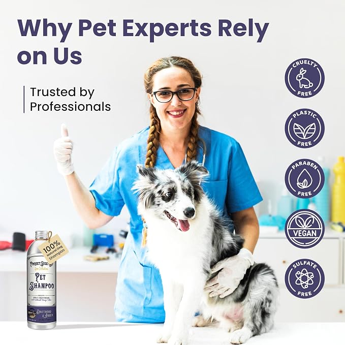 Project Sudz Spa Collection Liquid Shampoo – Driftwood & Amber | Natural Pet Shampoo for Dogs & Cats | Eco-Friendly, Gentle, Non-Toxic, Made in USA