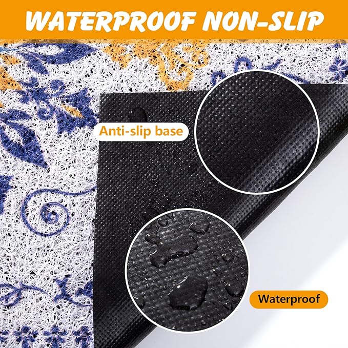 ondware Cat Litter Mat, 28x20 in Litters Box Mat Waterproof Non-Slip Easy to Clean Washable Trapping Mat for Kitty