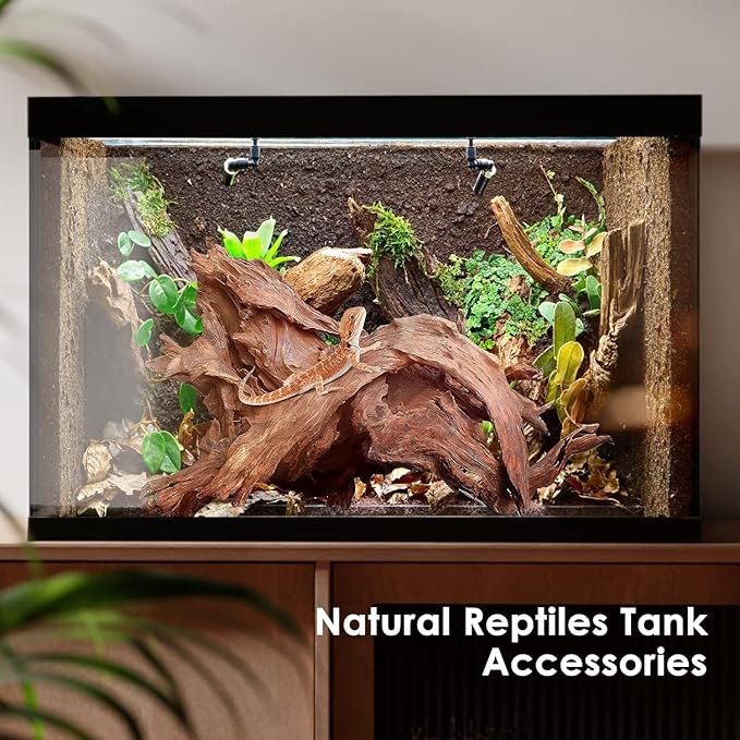 Jorewood Natural Large Aquarium Driftwood for Fish Tanks & Reptile Terrariums – 100% Safe Fish Tank Decorations, 2-Piece 10-14 Inch Unique Twisted Branches Low Tannin, Easy to Sink