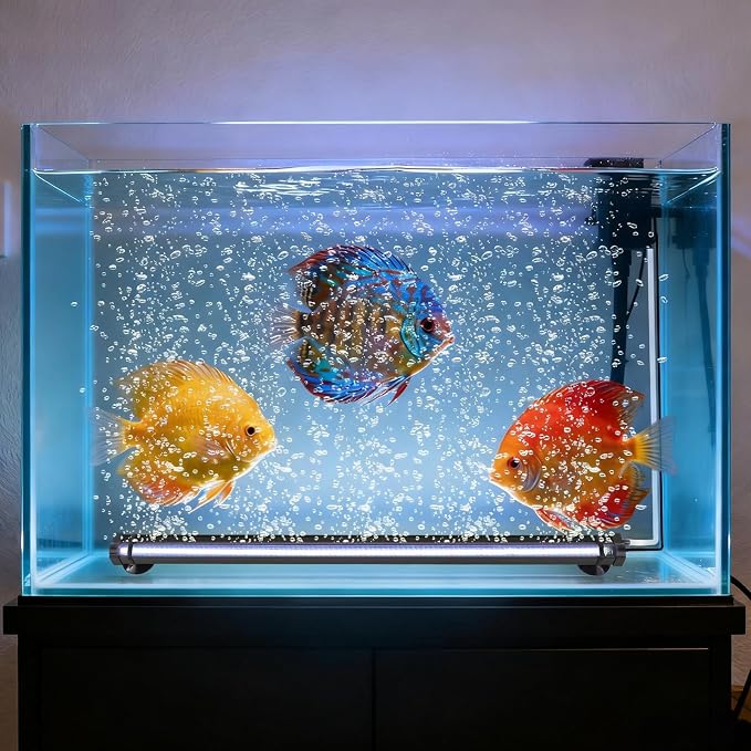 Submersible Fish Tank Aquarium Light: Underwater Aquarium Bubble Lights with Adjustable Brightness Colors -IP68 Waterproof Bubble Lights with Remote and Suction Cups for 20-25 inch Aquarium Fish Tank