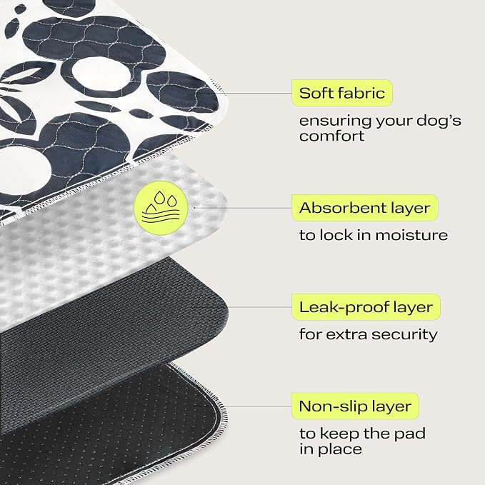 PetSpy Washable Pee Pads for Dogs 1-pack (72x72) - Waterproof Reusable Puppy Pads No-slip Surface - Stylish Dog Potty Training Pads Protect Against Leakage Small Medium Large Dogs, Oriental
