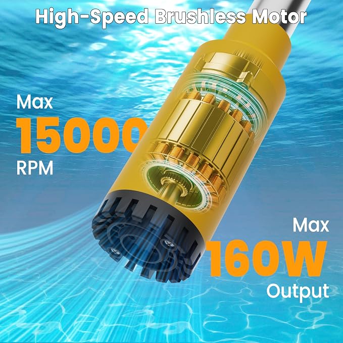 Cordless Stick Water Transfer Pump Compatible with Dewalt 20V Battery | Tool Only, 720 GPH Portable Electric Water Pump, Sump Pump, 160W Brushless Utility Water Pump for Pool, Garden, Pond and Boat