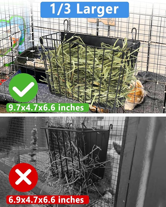 X Large Rabbit Hay Feeder Guinea Pig Hay Feeder Metal Frame Bunny Hay Holder Guinea Pig Hay Holder for Bunny, Guinea Pigs, Chinchillas, Small Animals (1 Pack)