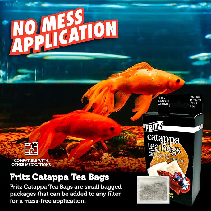 Fritz Aquatics Betta Botanicals for Betta and Community Fish Aquariums (Cattapa Tea Bags - 10ct)