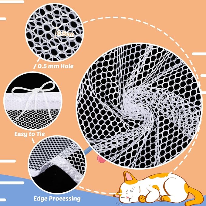 Shappy Balcony Net for Pets 16.5 ft x 2.5 ft Anti Fall Cat Dogs Netting Balcony Mesh Fence Net Screen Protection Crib Mesh for Pets Patios Stairway Clear Stair Banister Guard Apartment(White)