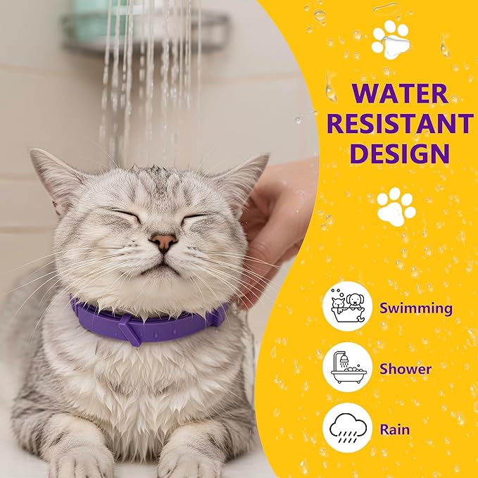 Calming Collar for Cats，Pheromone Cat Calming Collar Cat Anxiety Relief & Stress，Natural Ingredients Pheromones Rapid Effect Adjustable Waterproof