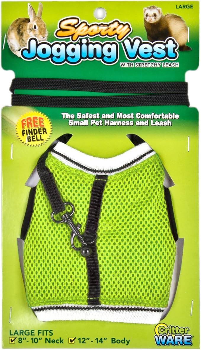 Ware Manufacturing Nylon Walk-N-Vest Pet Harness and Leash for Small Pets, Large - Colors May Vary