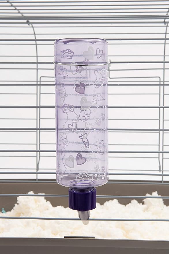 Lixit Standard Cage Water Bottles for Rabbits, Ferrets, Guinea Pigs, Hamsters, Rats, Mice and Other Small Animal's (16 Ounce, Clear)