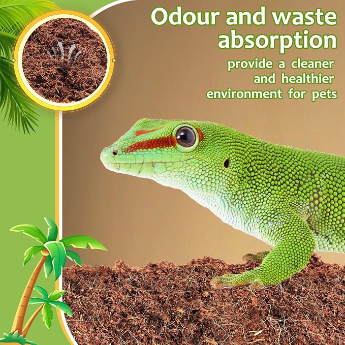 Riare 1 Pack Natural Coconut Fiber Substrate, Coco Coir Reptile Bedding | Coconut Husk Reptile Substrate for Tortoises, Hermit Crabs, Snakes, Bearded Dragon, Geckos, Reptile Enclosure/Terrarium Setup