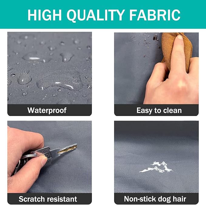 Dog Bed Cover,Waterproof Tough Plastic DIY Pet Bed Cover,Non Stick Hair Easy to Clean Rectangular Fillable Dog Bed Covers with Zipper(Dark Grey,36" L x 27" W x 4" Th,Cover Only)