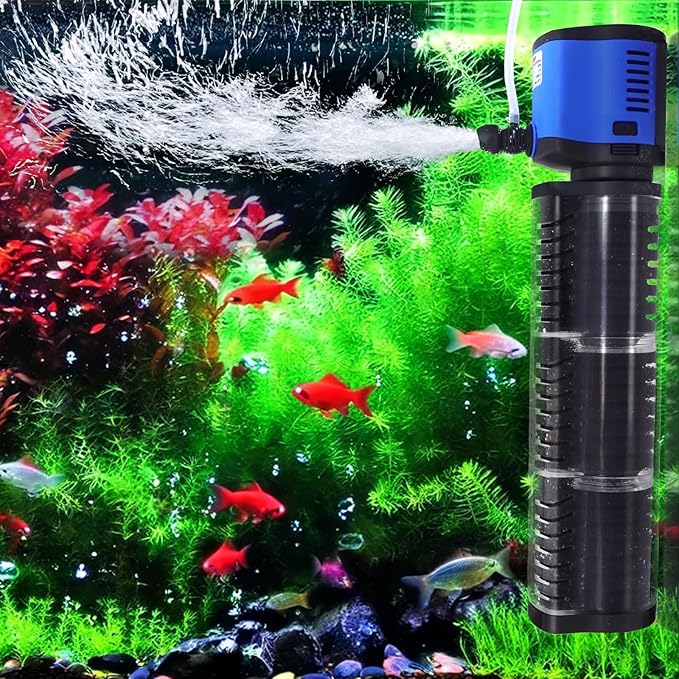 COOSPIDER Aquarium Filter for 100-500 Gallon, 660 GPH Powerful Filtration Pond Pump, Submersible Pond Filters for Fish Turtle Tank, Cold Plunge, Clear Wavemaker Oxygen Supply, Dry Burning Protection