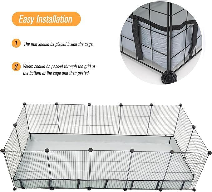 DZWLKJ Guinea Pig Cage Liner Tarp Bottom Waterproof and Washable Base Also for Rabbits, Bunny, Chinchesillas, Hedgehog, Ferrets and Other Small Animals(28x70 inches)