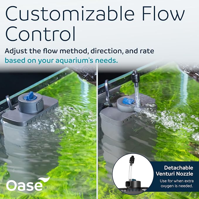 Oase EcoFlow 60 Internal Aquarium Filter – Quiet Submersible Multi-Stage Filter (Biological & Mechanical), Custom Flow, Easy-Clean Modules, For Freshwater, Saltwater & Turtle Tanks up to 15 Gal (60L)