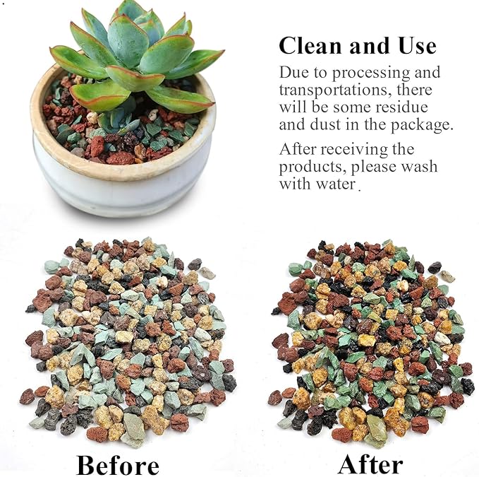 FANTIAN 5 lbs Succulent Cactus Soil Potting Mix, 1/4 Inch Pebble for Plants | Succulent Potting Mix, Horticultural Lava Rocks Pumice for Indoor Plants Drainage, Bonsai, Orchid, Terrarium, Gardening